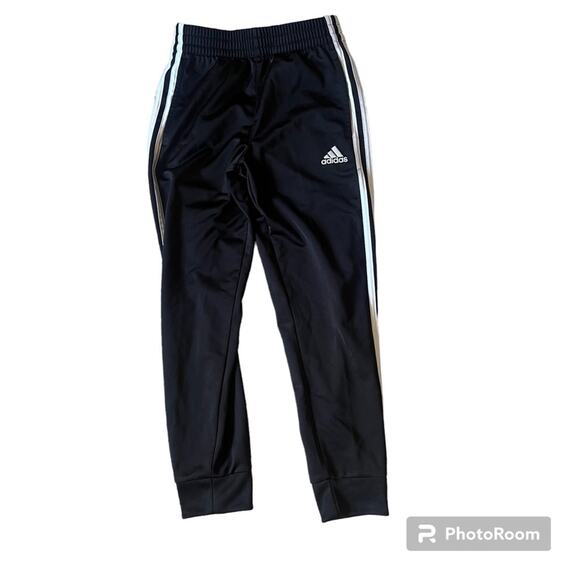 Youth Adidas Small Size 8 Tricot Jogger Black Sweatpants - Picture 6 of 6